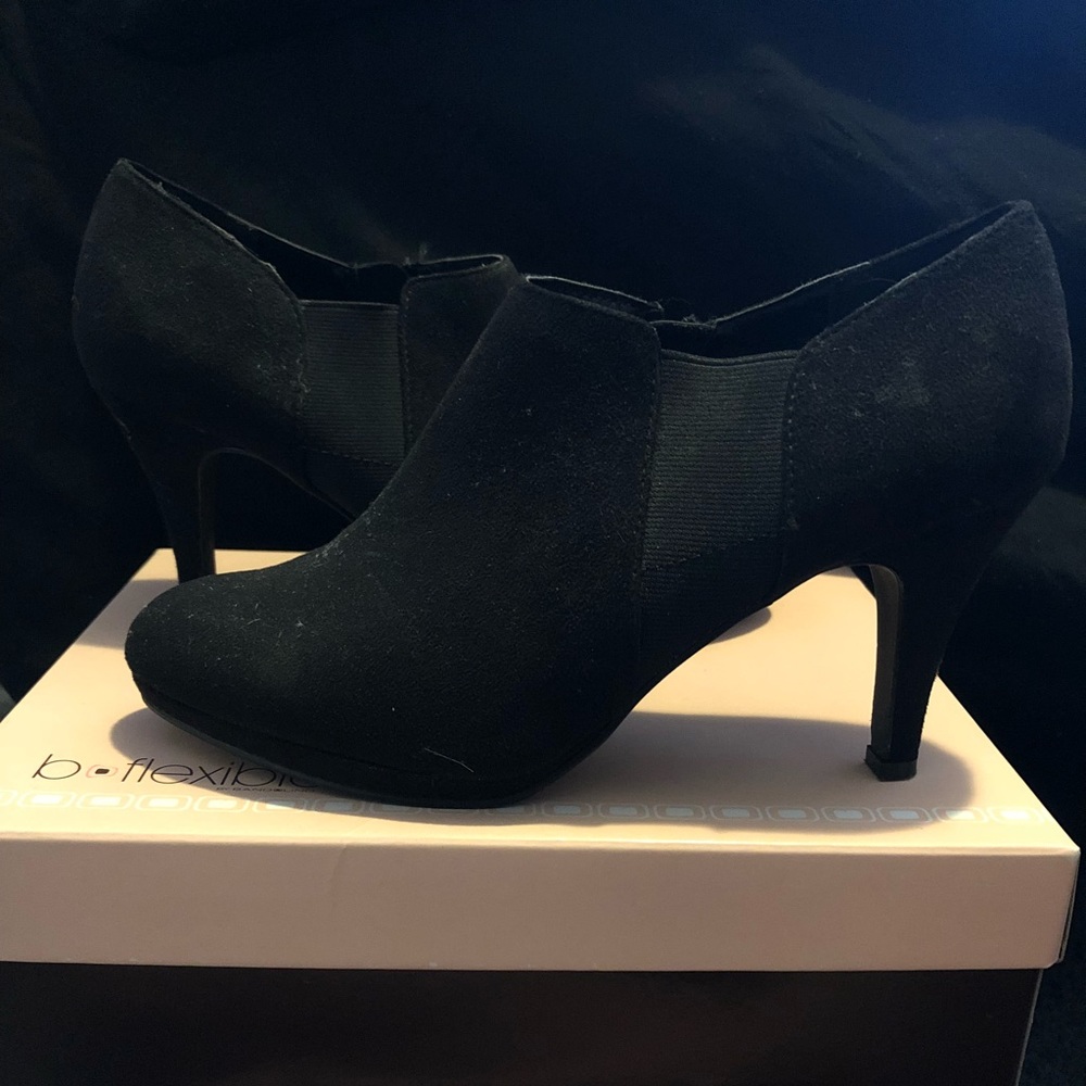 Black bootie heels